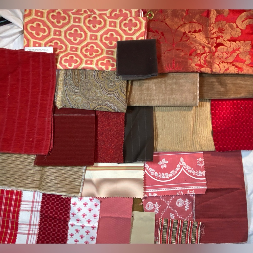 Bundle of Upholstery fabric sample swatches lot of 25+‎ various patterns